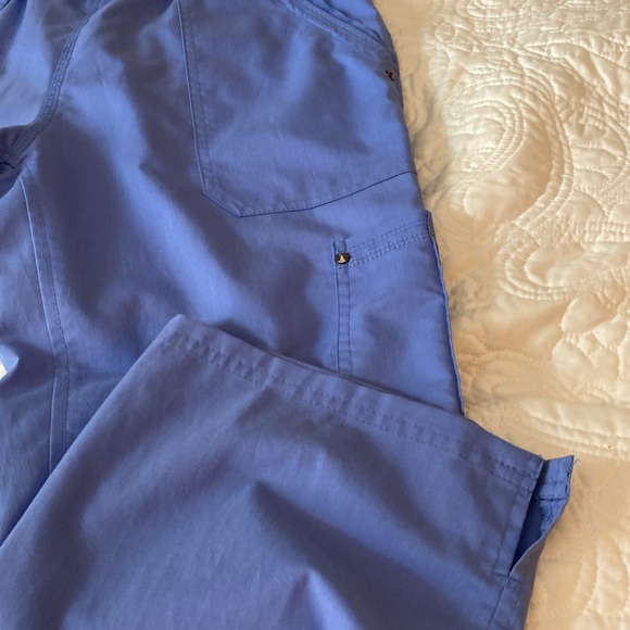 Healing Hands purple label yoga scrub pants, royal blue, SMALL/tall - Picture 3 of 6